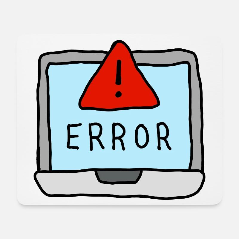 Laptop Error Warning Illustration - Mouse Pad (horizontal) - white