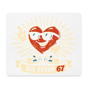 6 7 Sechs Sieben Valentinstag Herz Geschenk Lustig - Mousepad (Querformat) - Weiß - Vorne