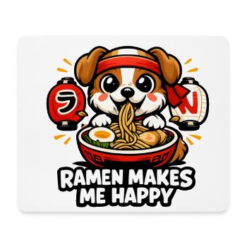 Ramen Makes Me Happy Dog - Mousepad (Querformat) - Weiß - Vorne