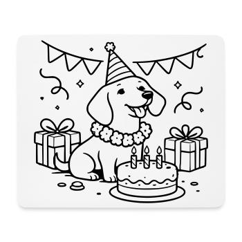 Geburtstag Dackel Torte Kinder  - Mousepad (Querformat) - Weiß - Vorne