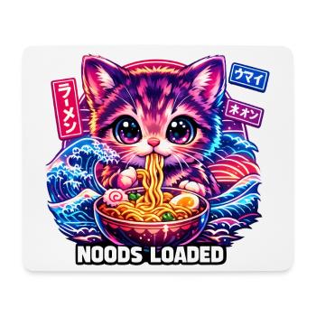Neon Cat Ramen Noods - Mousepad (Querformat) - Weiß - Vorne