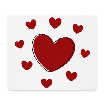 red heart red gift valentine's day - Mouse Pad (horizontal) - white - Front