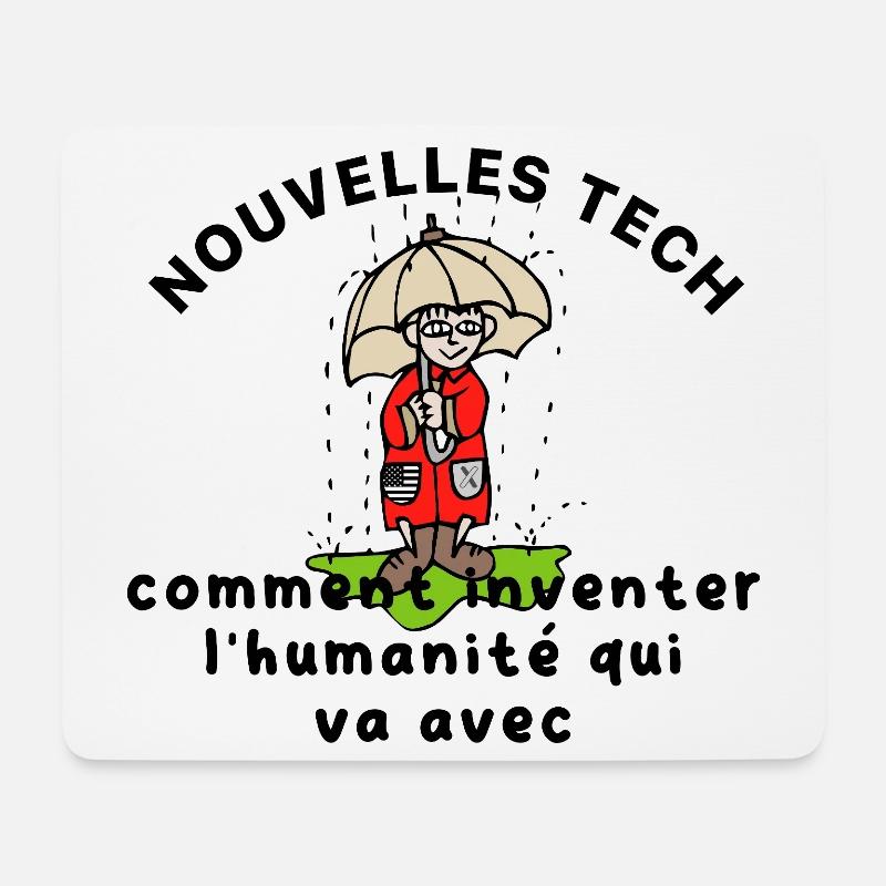 Les_nouvelles_tech_et_l-humanite_ - Tapis de souris (format paysage) - blanc
