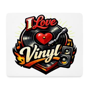 J’adore le vinyle - Tapis de souris (format paysage) - blanc - Devant