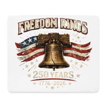Freedom Rings 250-jähriges Amerika-Jubiläum - Mousepad (Querformat) - Weiß - Vorne
