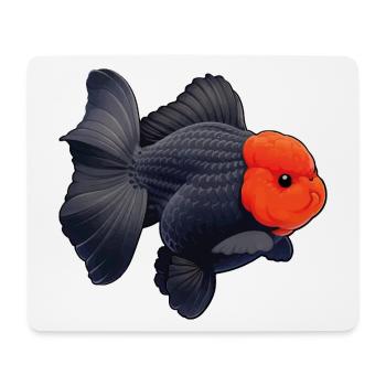 Grade Black Oranda with Red Head HQ Goldfish - Mousepad (Querformat) - Weiß - Vorne