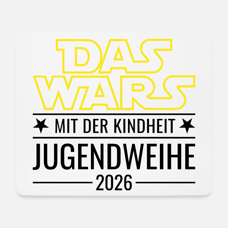 Jugendweihe 2026 Das wars mit der Kindheit - Mousepad (Querformat) - Weiß