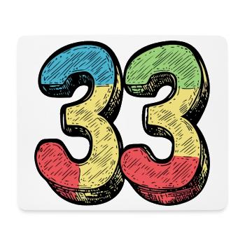 33 Number Colorful - Mouse Pad (horizontal) - white - Front