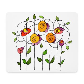 Fleur - Tapis de souris (format paysage) - blanc - Devant