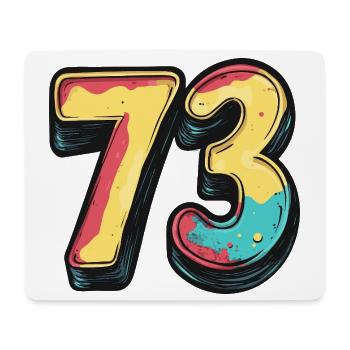 73 Number Colorful - Mouse Pad (horizontal) - white - Front