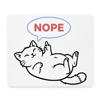 Lachende Katze Nope Mittelfinger - Mousepad (Querformat) - Weiß - Vorne
