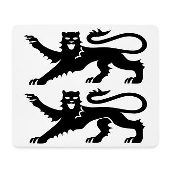 Blason Normandie 2 Léopards Noir - Tapis de souris (format paysage) - blanc - Devant