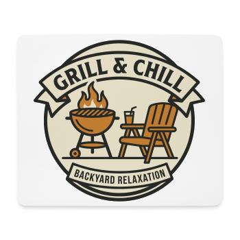 Grille et Détente Barbecue Boule Jardin - Tapis de souris (format paysage) - blanc - Devant