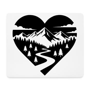 Hiking in the heart, forest path and mountains - Mouse Pad (horizontal) - white - Front