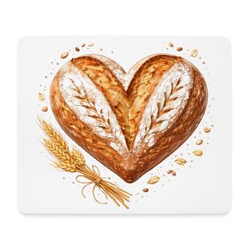 Pain au cœur pour la pâtisserie au levain design - Tapis de souris (format paysage) - blanc - Devant