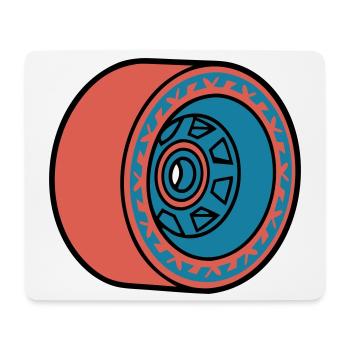 Skateboard Rolle Longboard - Mousepad (Querformat) - Weiß - Vorne