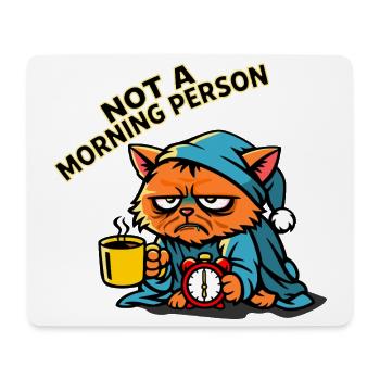 Cat grouch in dressing gown - Mouse Pad (horizontal) - white - Front