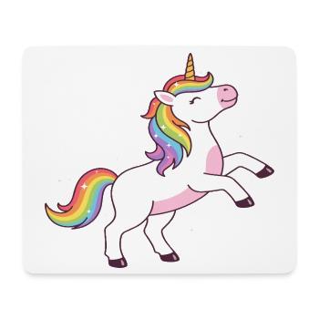 Regenbogen-Einhorn-Glitzer-T-Shirt - Mousepad (Querformat) - Weiß - Vorne