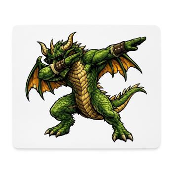 Ernsthafter Dabbing Drache - Mousepad (Querformat) - Weiß - Vorne