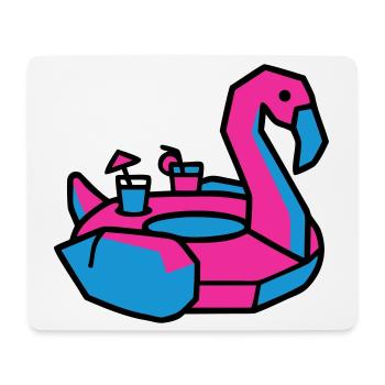 Flamingo Schwimmtier Pool Party - Mousepad (Querformat) - Weiß - Vorne