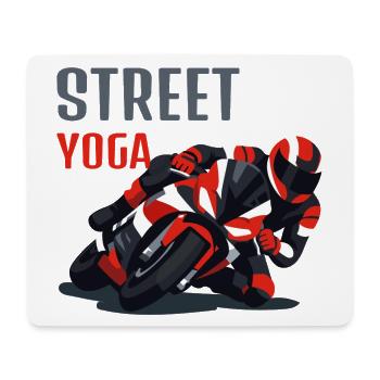 Street Yoga aka Motorcycling - Mouse Pad (horizontal) - white - Front