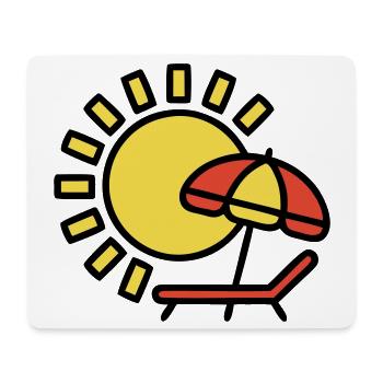 Strandliege Sonne Sonnenschirm Sommerurlaub - Mousepad (Querformat) - Weiß - Vorne