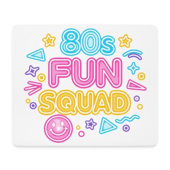80er Fun Squad Neon Glow - Mousepad (Querformat) - Weiß - Vorne