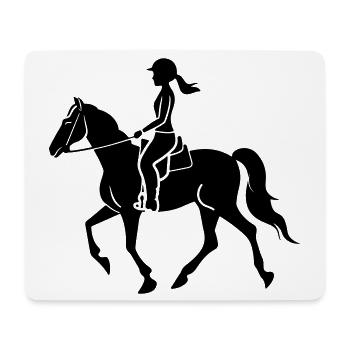 Équitation - Tapis de souris (format paysage) - blanc - Devant
