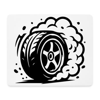 Autoreifen Driften Symbol - Mousepad (Querformat) - Weiß - Vorne