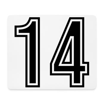 14 Number Symbol - Mouse Pad (horizontal) - white - Front