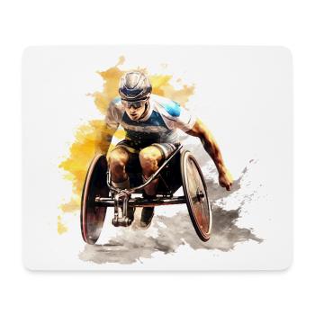 Wheelchair Racing Watercolor Splash - Mouse Pad (horizontal) - white - Front