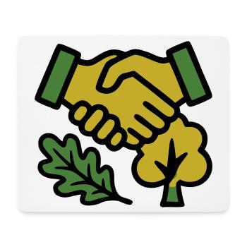 Poignée de main Logo de la Forêt Naturelle - Tapis de souris (format paysage) - blanc - Devant