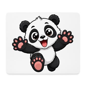 Un panda mignon qui court vers toi - Tapis de souris (format paysage) - blanc - Devant
