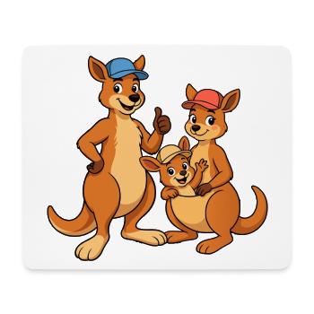 Kangaroo Family Cap Trio - Mouse Pad (horizontal) - white - Front