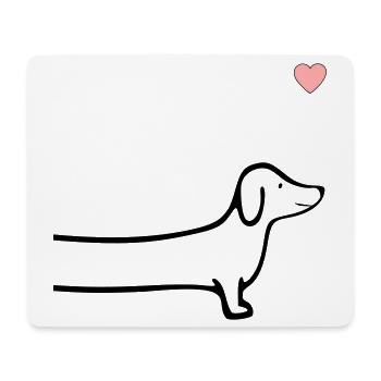Dachshund Heart Dogs - Mouse Pad (horizontal) - white - Front