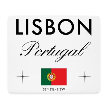 Lissabon Portugal Koordinaten Reise Souvenir - Mousepad (Querformat) - Weiß - Vorne