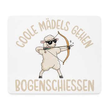 Bogensport Coole Mädels gehen Bogenschiessen - Mousepad (Querformat) - Weiß - Vorne