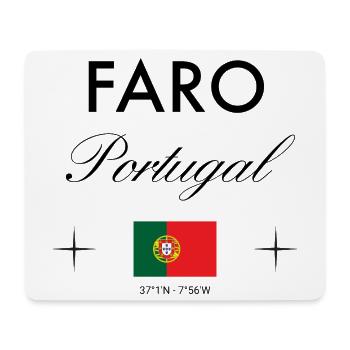 Faro Portugal coordonne un souvenir de voyage - Tapis de souris (format paysage) - blanc - Devant