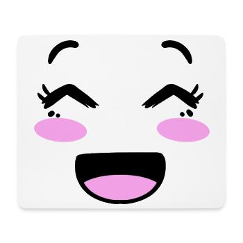 Cute face in kawaii style - Mouse Pad (horizontal) - white - Front