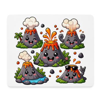 Fun volcanoes with lava delights - Mouse Pad (horizontal) - white - Front