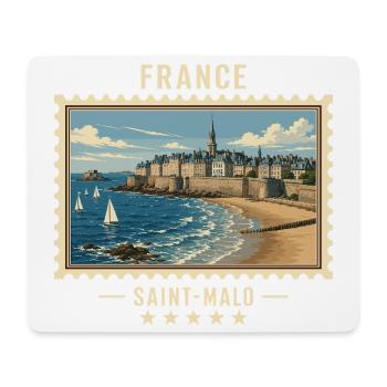 Frankreich Saint-Malo Vintage Reisemarke - Mousepad (Querformat) - Weiß - Vorne