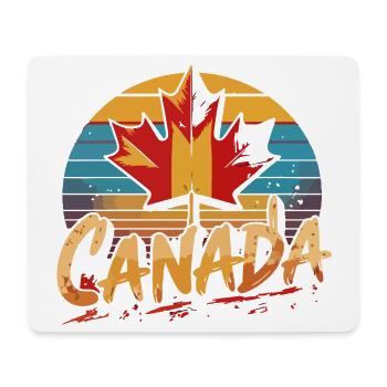 Canada Retro Maple Sunset - Tapis de souris (format paysage) - blanc - Devant