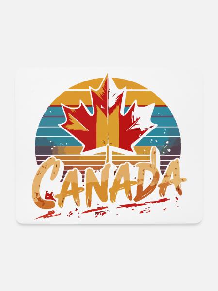 Kanada Retro Ahorn-Sonnenuntergang - Mousepad (Querformat) - Weiß