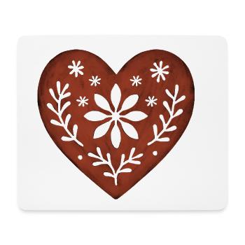 Skandinavisches Herz – Nordic Folk - Mousepad (Querformat) - Weiß - Vorne