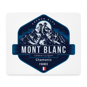Mont Blanc, Französische Alpen, Chamonix, Frankreich - Mousepad (Querformat) - Weiß - Vorne