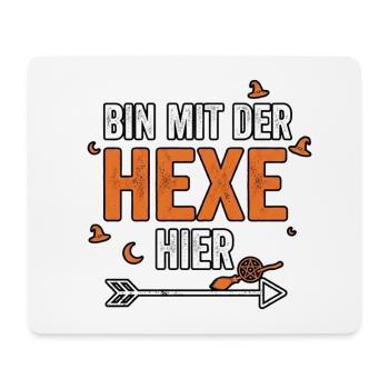 Bin mit der Hexe hier Halloween Hexenhut  - Mousepad (Querformat) - Weiß - Vorne