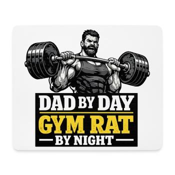 Gym Dad By Day Gym Rat By Night Motiv - Mousepad (Querformat) - Weiß - Vorne
