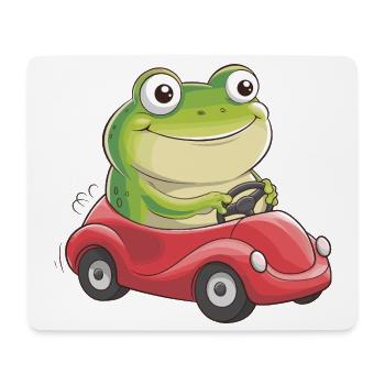 Fröhlicher Frosch Im Roten Flitzer Lustige - Mousepad (Querformat) - Weiß - Vorne