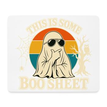 Das ist wirklich ein lustiges Retro-Geister-Halloween auf einem Boo Sheet. - Mousepad (Querformat) - Weiß - Vorne