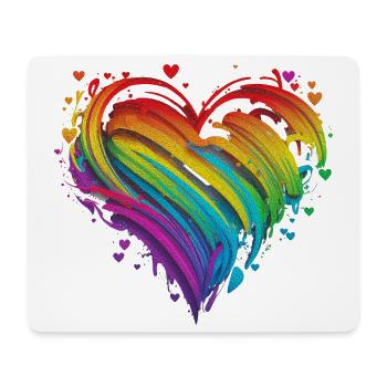 CSD LGBT Regenbogen LGBTQ Herz Pride Just Love - Mousepad (Querformat) - Weiß - Vorne